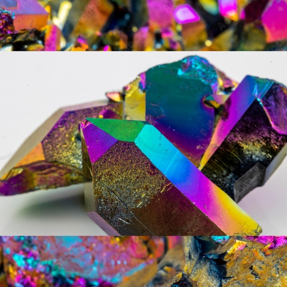 Boho Rainbow Aura Oil Slick Titanium Amethyst Quartz Crystal Wine Bottle Stopper - Picture 14 of 16